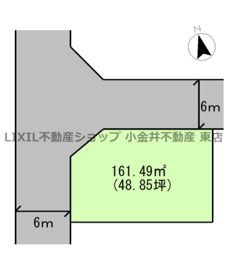 ���} �O�ʓ��H6���̊p�n�B