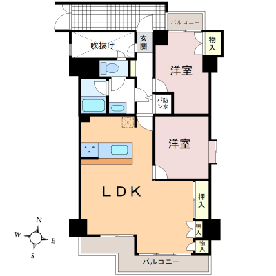  9�K�̓쓌�p�����ŗz������ǍD�� ���Ă̘a�����������t�H�[������LDK�ƌq���邱�ƂŊJ���I�ȋ�ԂɂȂ��Ă��܂��I �Ƌ�̃��C�A�E�g�����R���݁� 