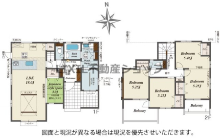  �y�Ԏ��}�z1�����@�Ԏ��}�ł��BLDK18���B�Ԏd�؂肷��Ε����������₹��݌v�ł��B