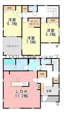  �y�Ԏ��}�z2�����@�Ԏ��}�ł��B 3LDK�ł����������܂��I LDK17.2���I �S�������[����܂��I